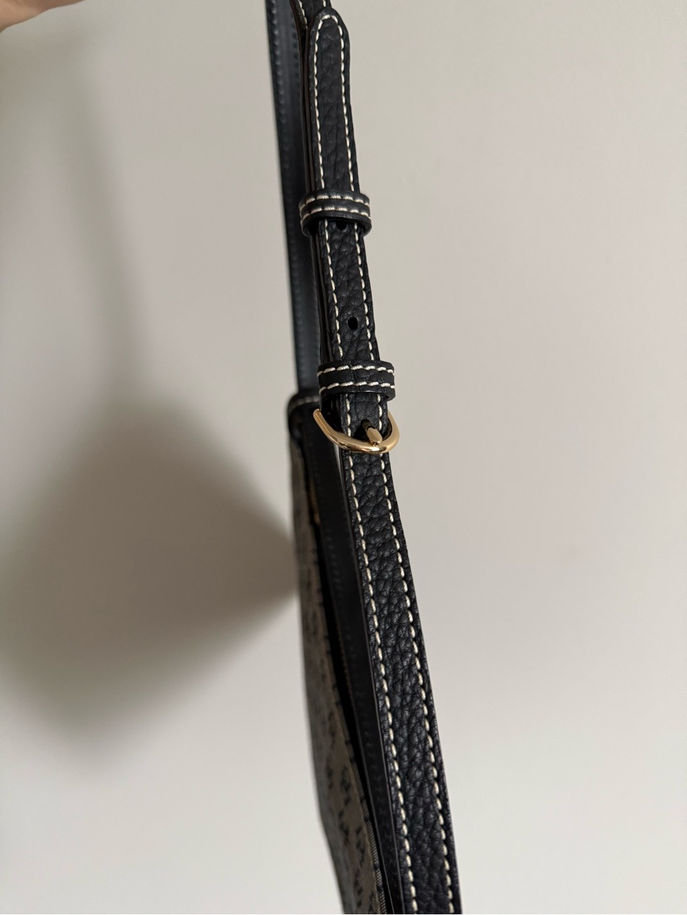Dooney & Bourke Gray and Black Monogram Shoulder Bag - Picture 7 of 8
